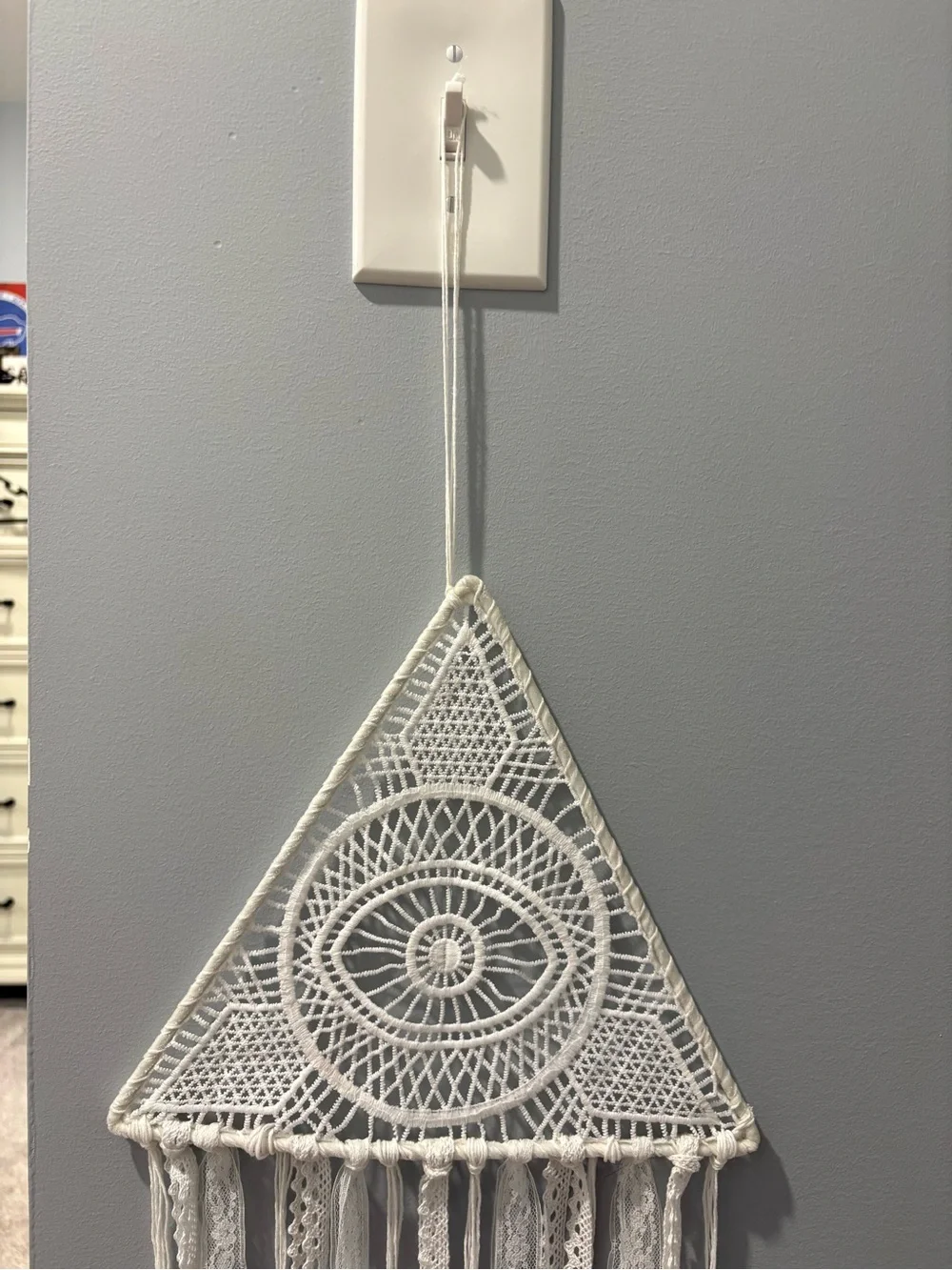 Spencer's White Triangle Crochet Dreamcatcher Tapestry